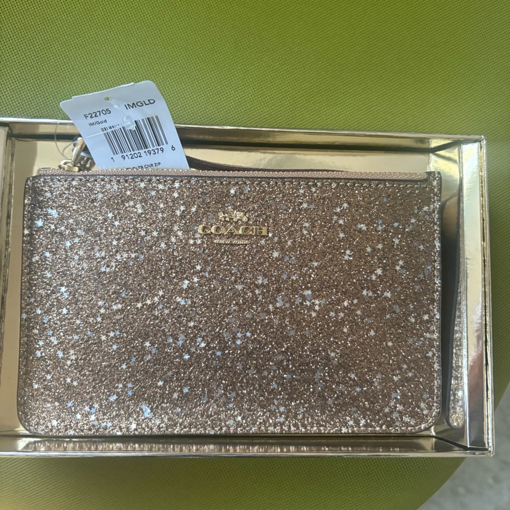 Coach Sparkle Gold Wristlet